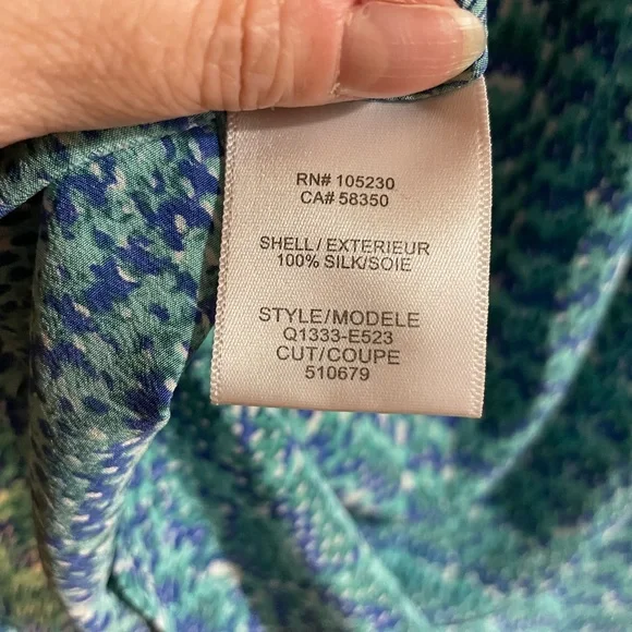 Equipment Silk Blouse with Blue and Teal - Picture 5 of 6